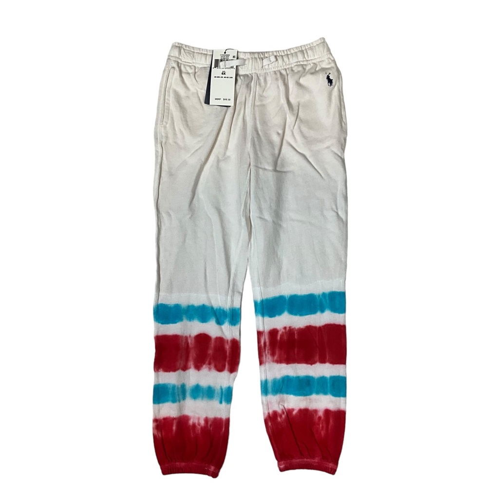 Polo Ralph Lauren Girls Tie Dye Spa Terry Joggers Pants Sweatpants Size 6X